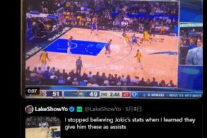 感觉不公平？湖媒晒老詹传球不算助攻吐槽此前约基奇助攻数据